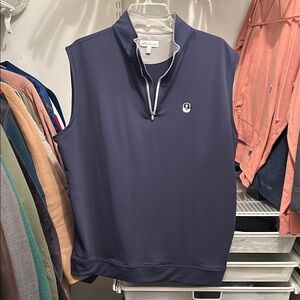 Peter Millar Galway Navy Quarter-Zip Vest